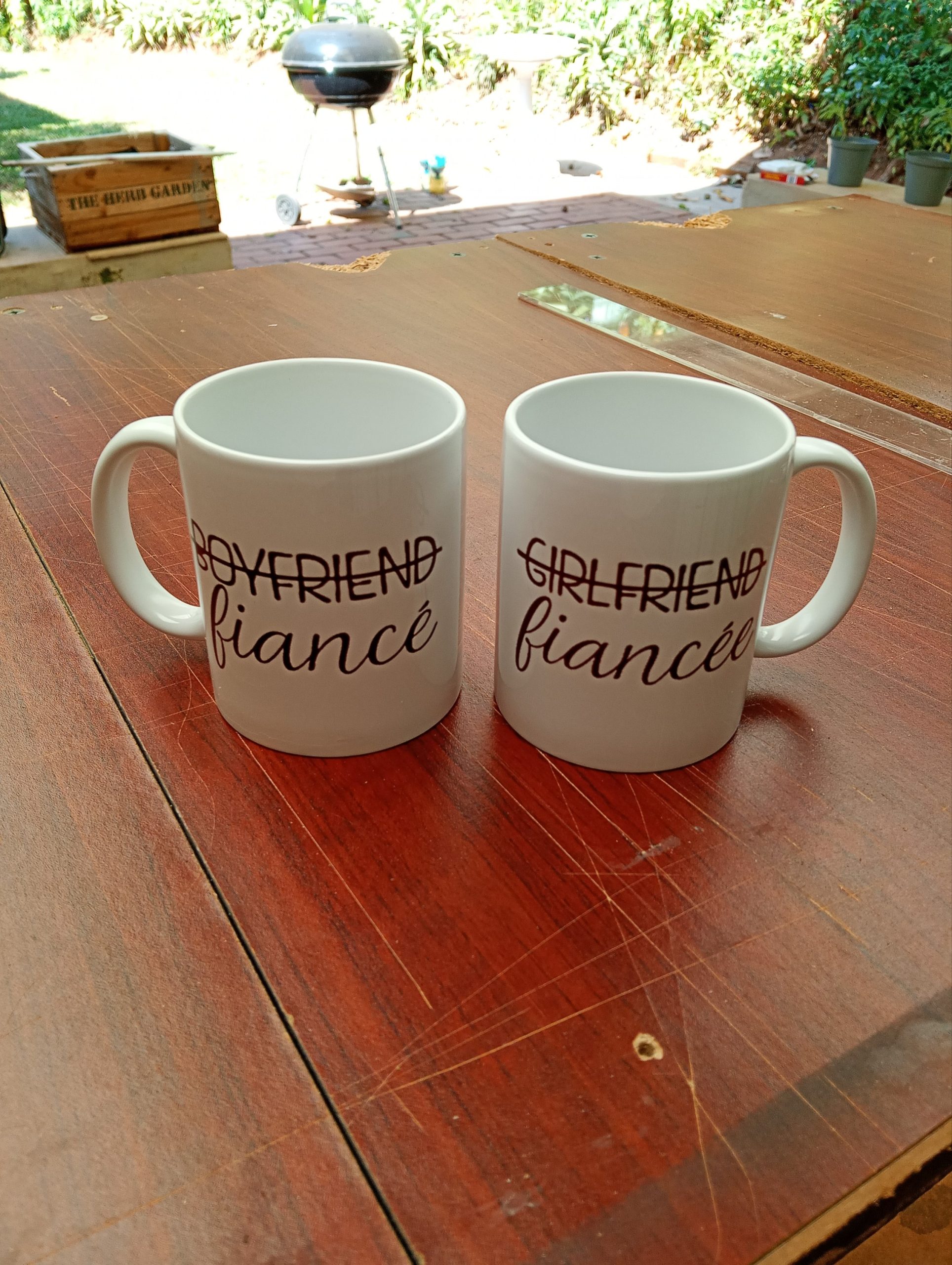 Boyfriend Fiancé & Girlfriend Fiancée Mug Set - Image 2